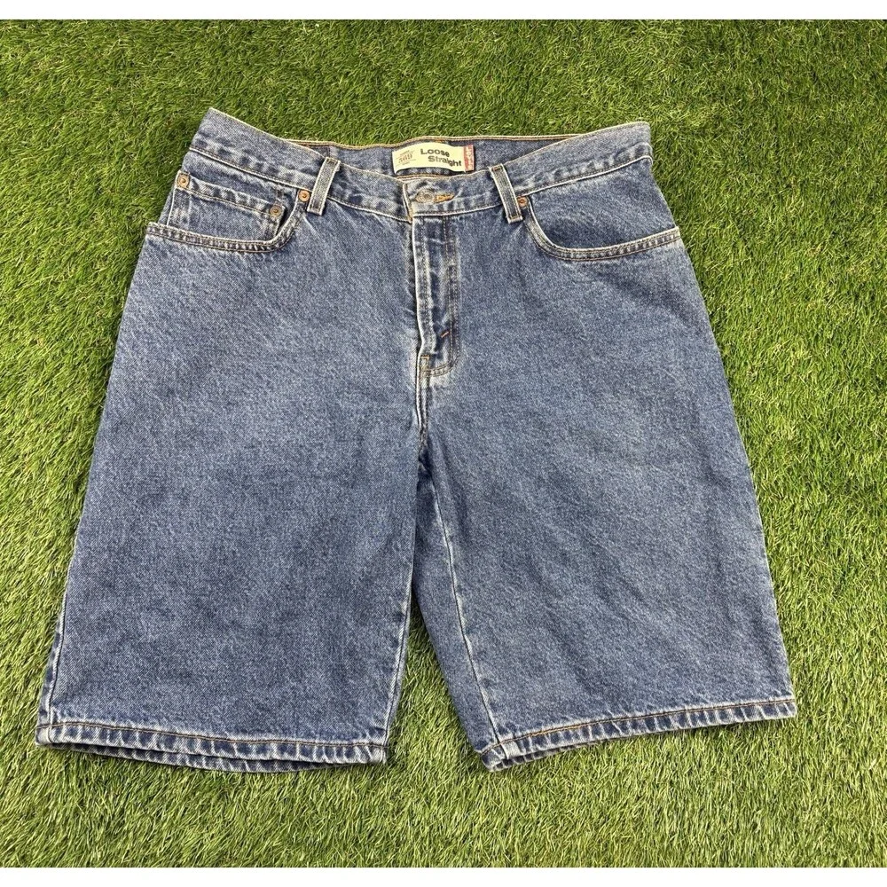 Vintage Levis 569 Jean Shorts Mens 34 Denim Jorts Skate Baggy Loose Fit Y2K